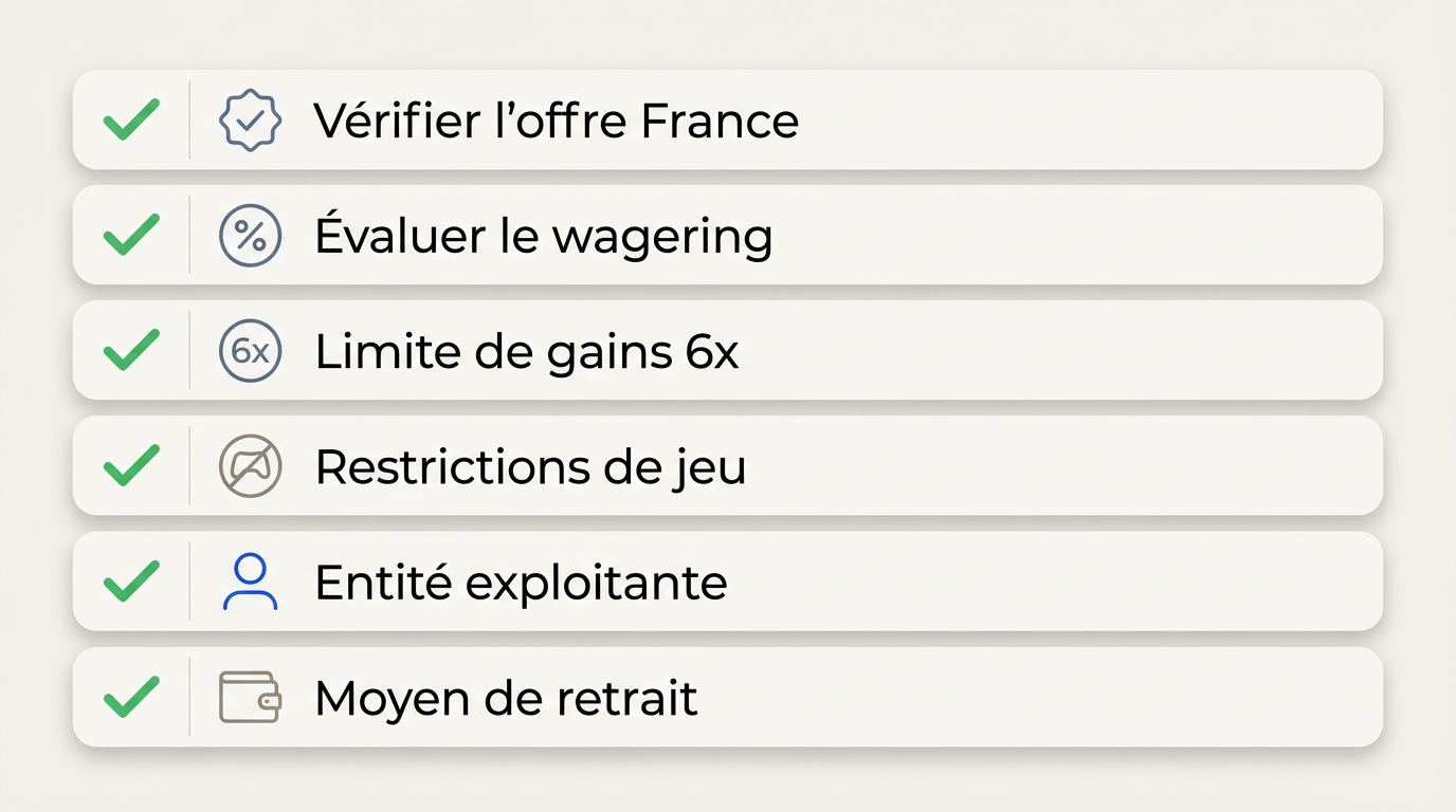 Checklist avant de réclamer le bonus SlimKing